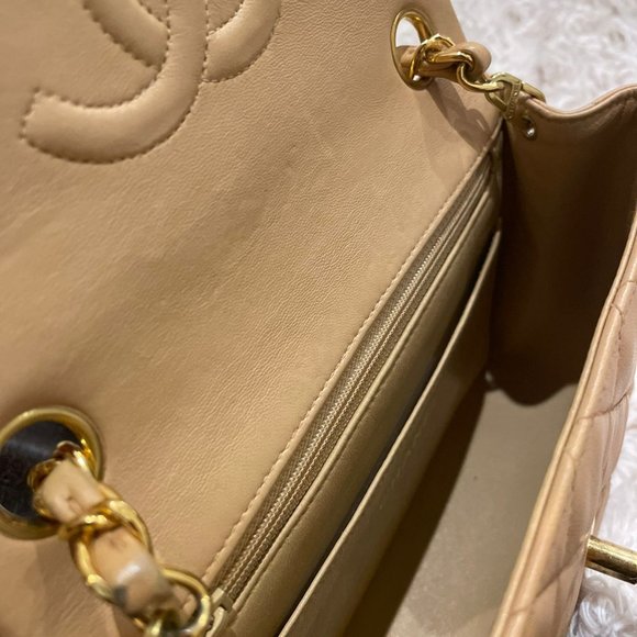 CHANEL LAMBSKIN LEATHER VINTAGE MINI SQUARE CLASSIC SINGLE FLAP SHOULDER BAG - Picture 5 of 16